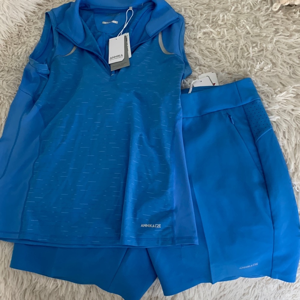 Blue golf set shirt and shorts